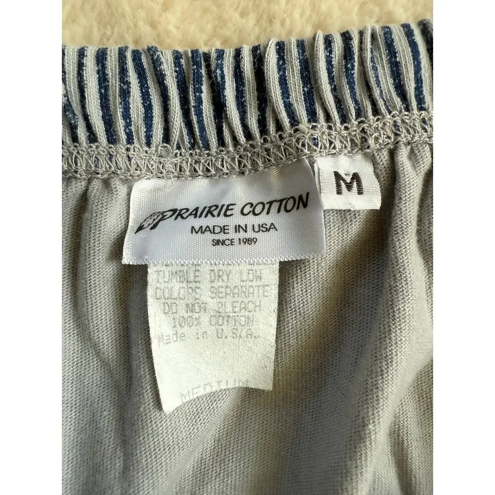 Prairie Cotton Gray and Blue Striped Skirt Size Medium